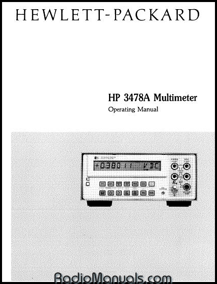 HP 3478A Operating Manual HP 3478A Operating Manual